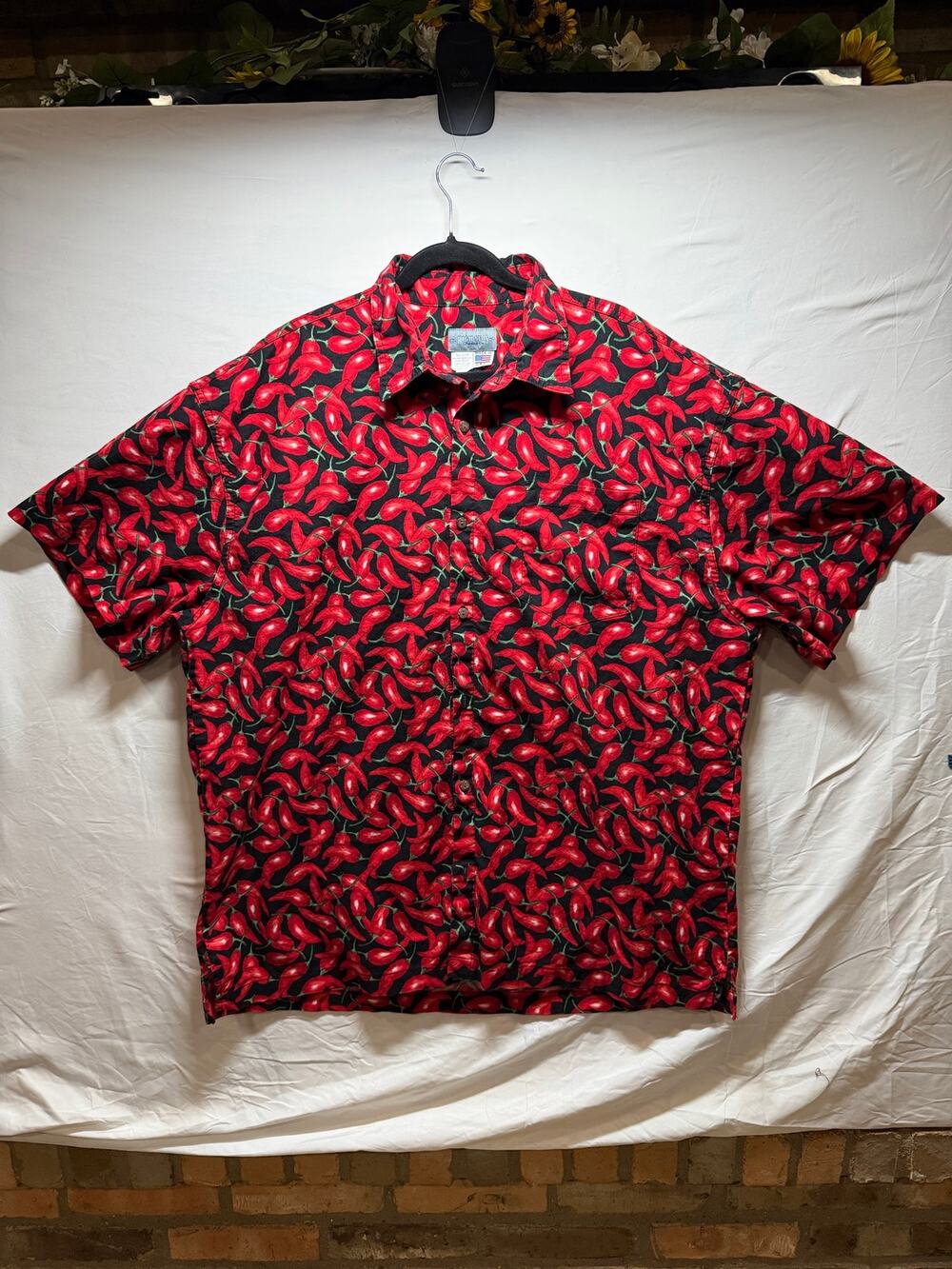 Vintage High Seas Trading Co 3X Chili Pepper Hawaiian Shirt USA Made